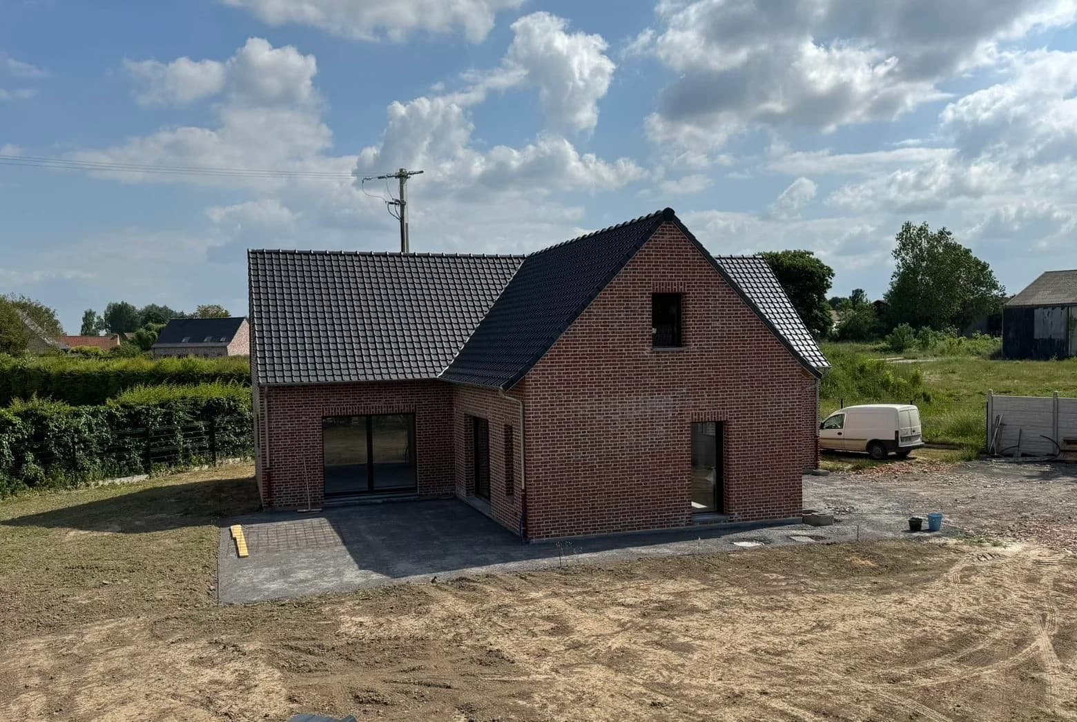 Maison neuve en brique construite par OBC Maçonnerie dans le Nord